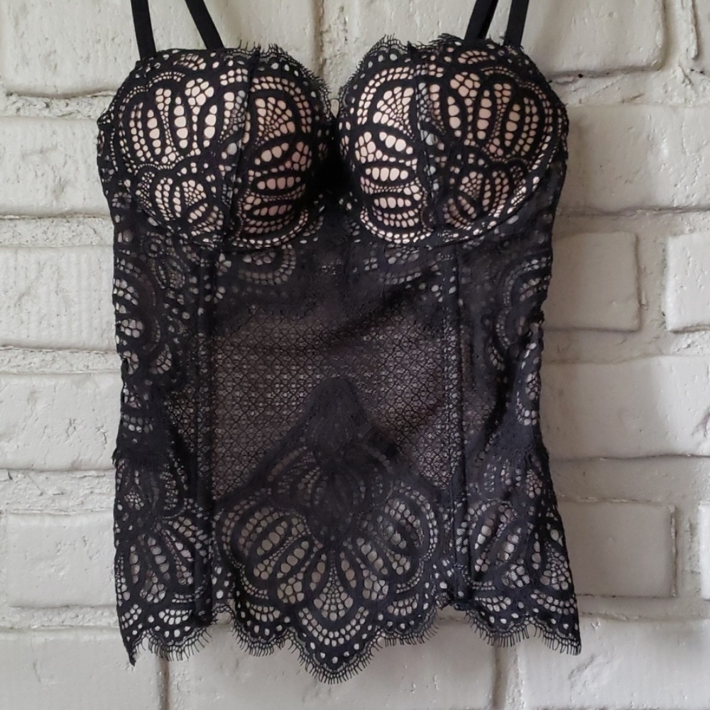 Victoria's Secret Black Lace lingerie corset